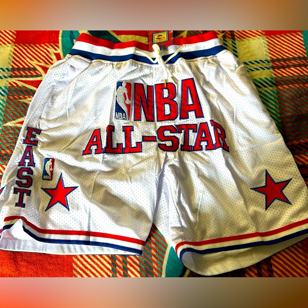 NBA All-Star White and Red Athletic Shorts
